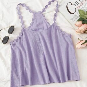 Lace Trim Halter Top
